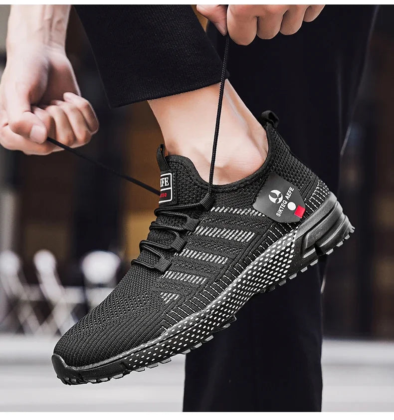 Man's Safety Shoes Badminton Luxury Men's Shoe Sale Knitwear Skateboard Cotton Sneakers Man Summer Rubber Bottom Tennis Airy