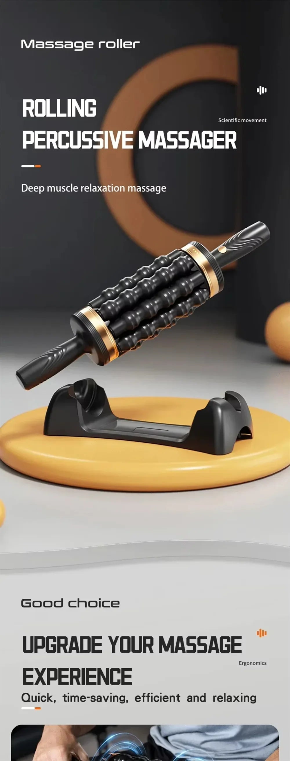 Relax Stress Massager Hand Held Massager for Muscle Rolling Percussive Massager Powered Muscle Roller Massager Whole Body Relief