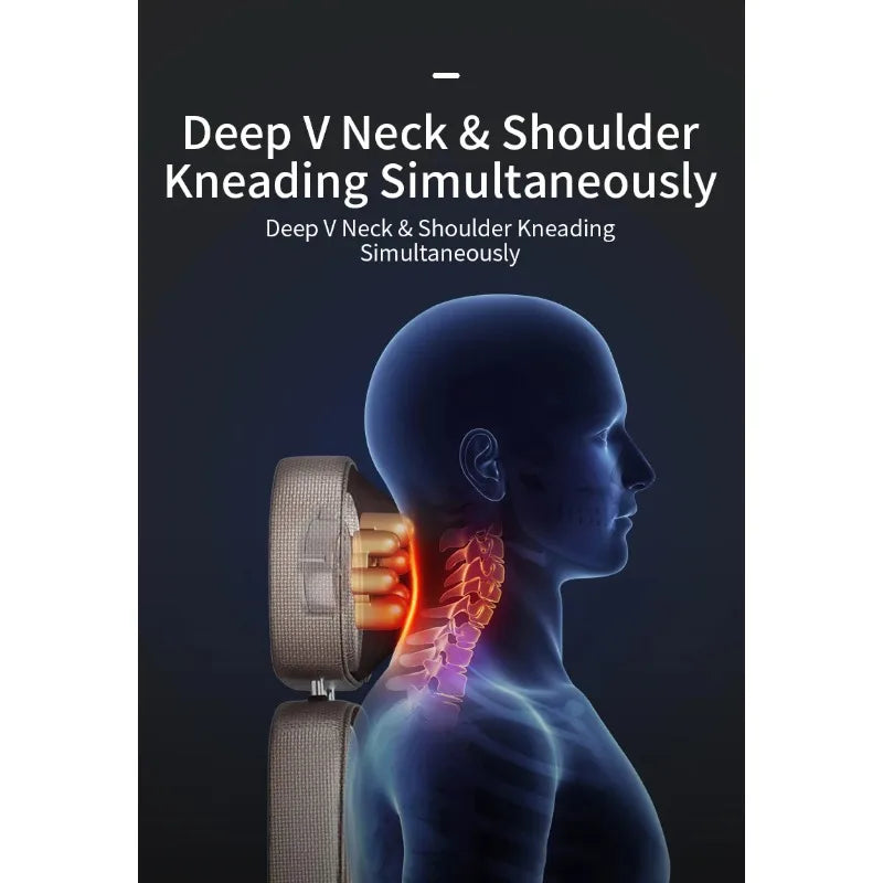 Upgrade Electric Massage Chair Full Body Kneading Neck Back Waist Leg Infrared Heating Vibration Shiatsu Cushion Seat Relaxation