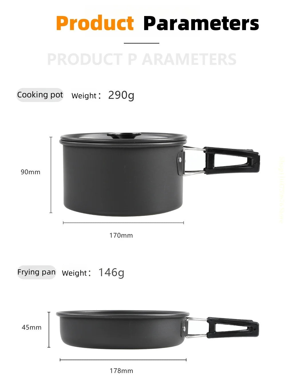 Outdoor pot and kettle set - portable outdoor cooking equipment set - camping water boiling kettle and cooking utensils