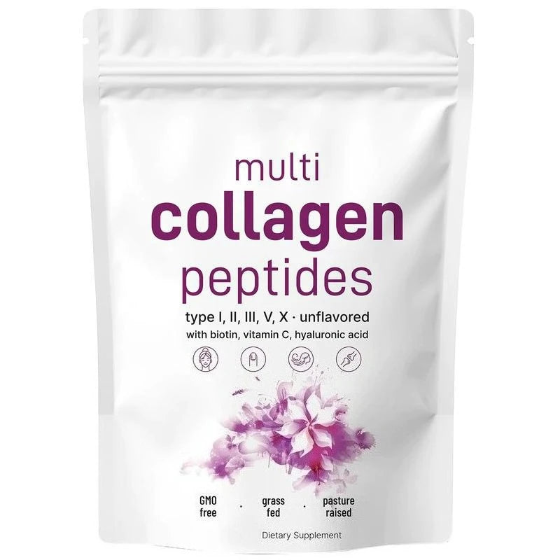 Multi-Collagen Peptides Powder – Hydrolyzed Collagen Blend with Vitamin C & Biotin  Supports Skin, Hair, Nail, and Joint