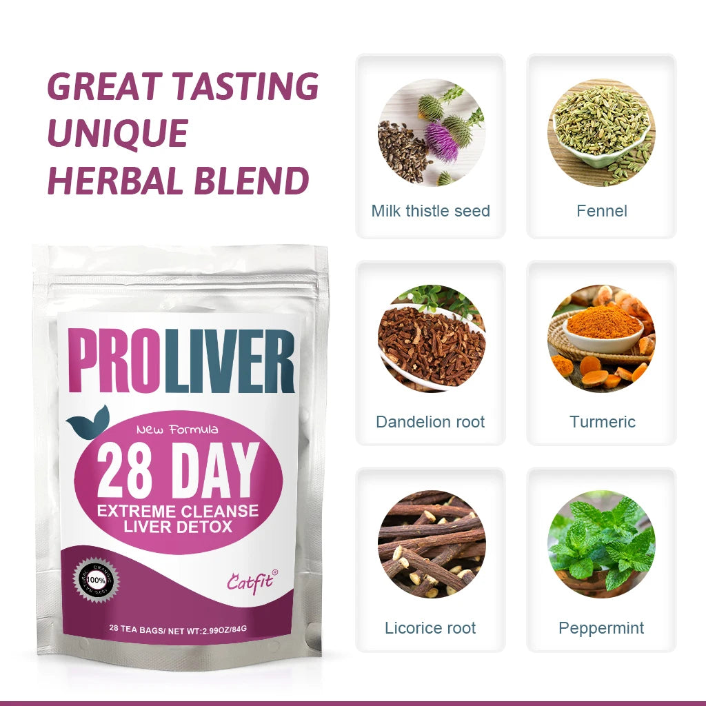 28day Detox Liver Tea for Improve Liver Function Clean the Lungs Treat Sore Throat & Bad Breath Protect Liver Health
