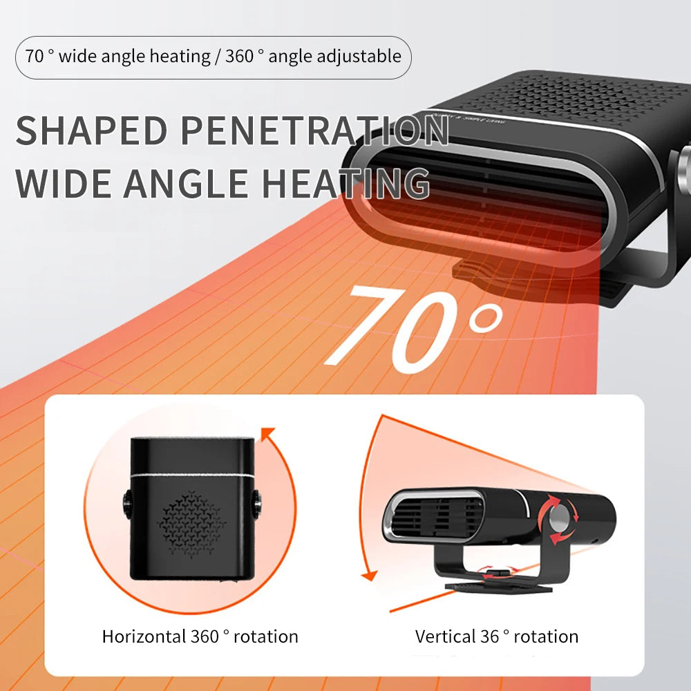Portable Car Heater Fan 12V/24V 150W/260W Car Heater Electric Cooling Heating Auto Windshield Defroster Defogging Demister