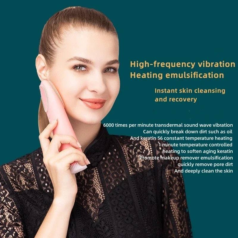 New Warm Feeling Cleanser Pore Blackhead Cleaner Electric Face Washing Instrument Home Facial Eye Hot Massager Beauty Tools
