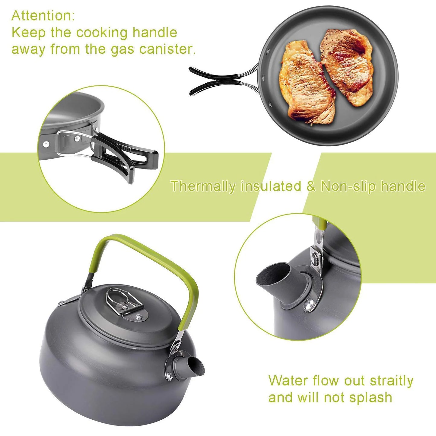 Camping Cookware Kit Outdoor Aluminum Lightweight Equipment Camping Cooking Kit For Traveling Trekking Hiking Supplies