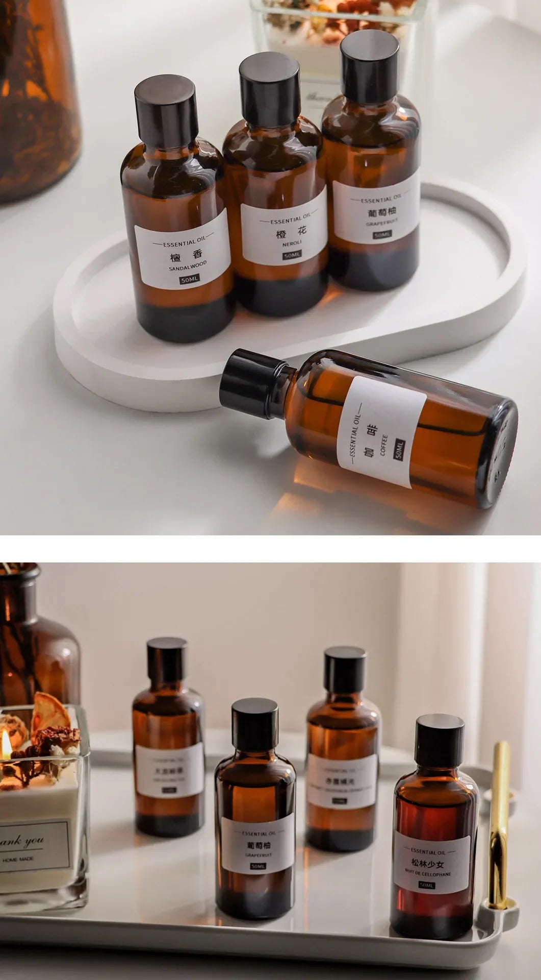 50ml DIY Scented Candle Essential Oil Candle Wax Diffuser Plaster Natural Hand-made Material Lasting Fragrance