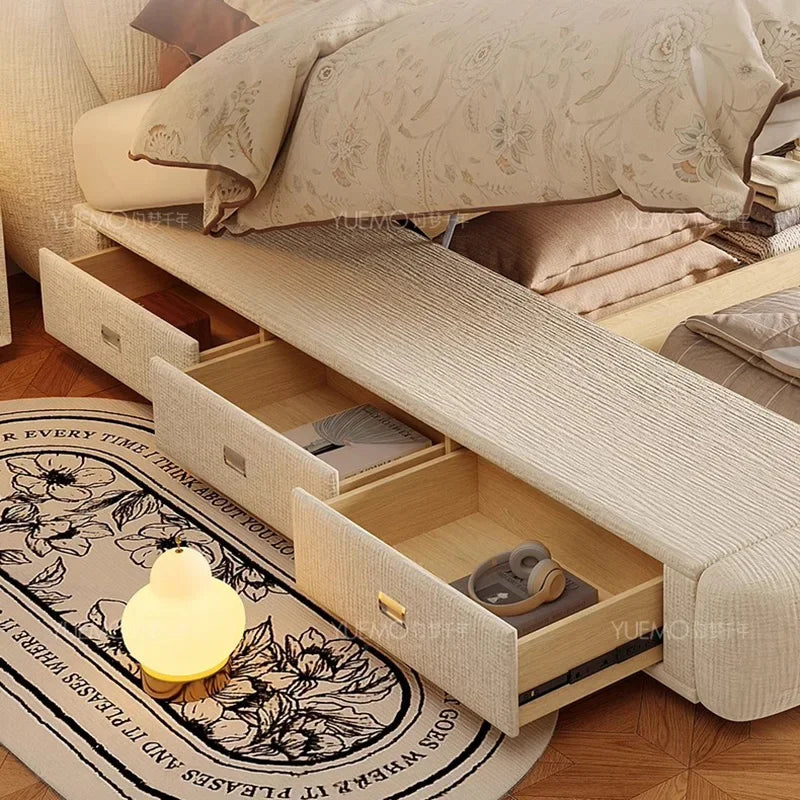 Bedroom Girls Bed Simple Design Wooden Frame Double Queen Massage Bed Sleeping Princess Letto Matrimoniale Unique Furniture