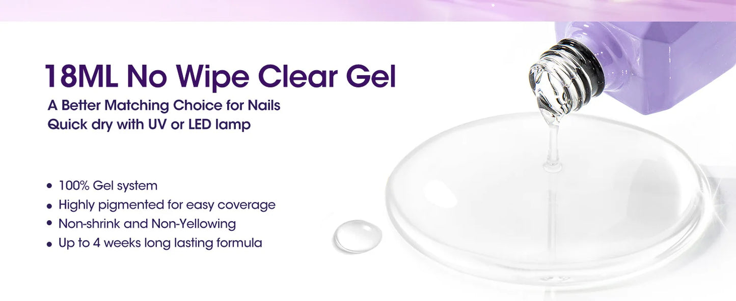 GELLEN Professional Nail Art Gel Set 18ml 4Pcs Base Top Coat Clear Strengthener Soak Off Polish Manicure DIY Kit Long Lasting