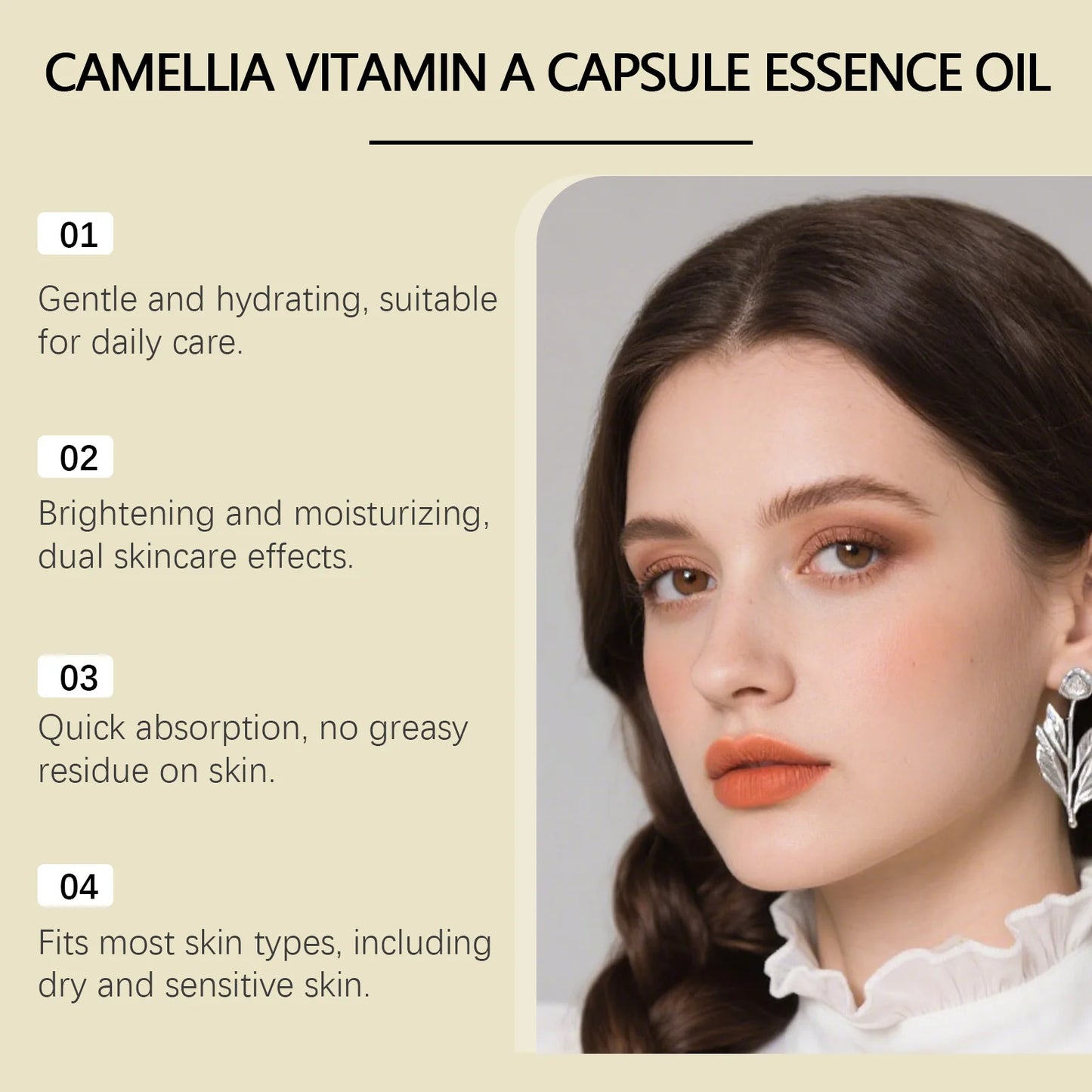 Vitamin A Facial Serum for Glowing Skin Rough Dull Repair Essence Reduce Pigmentation Nourish Brighten Face Moisturizing Capsule