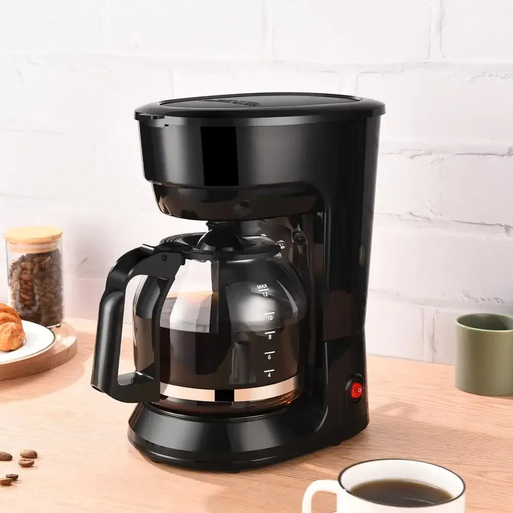 Black 12-Cup Coffee Maker Auto Keep Warm Function Indicator Light Dishwasher-Safe Easy Clean Shelf-Stable Smooth Rich Satisfying