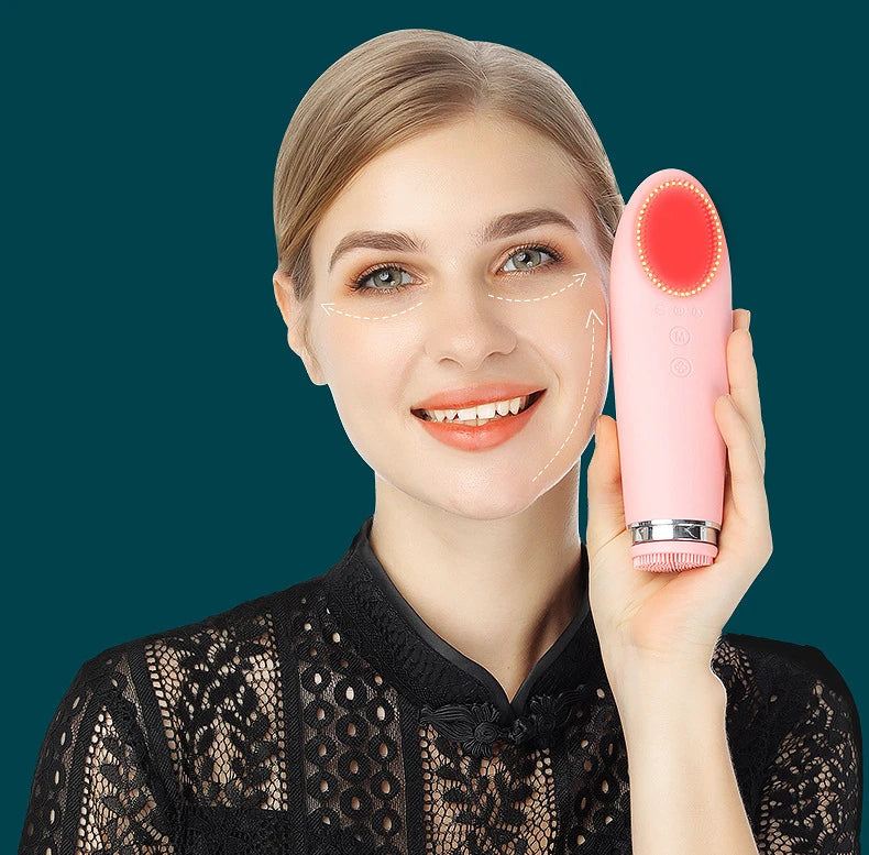 New Warm Feeling Cleanser Pore Blackhead Cleaner Electric Face Washing Instrument Home Facial Eye Hot Massager Beauty Tools