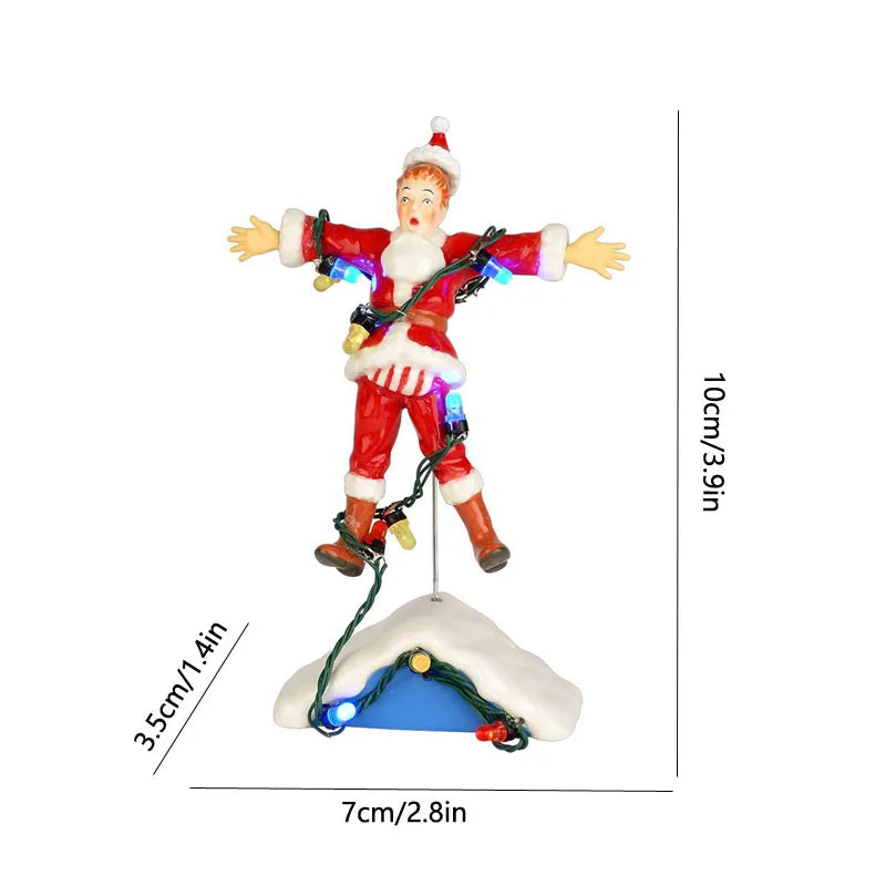 LED Christmas Music Popcorn House Xmas Decoration Scene Village Rotating Statue Christmas Home Desktop Decor Christmas Kid Gift