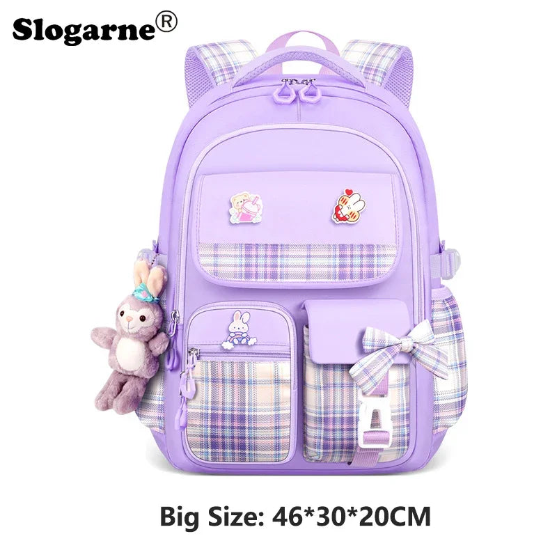 Primary School Schoolbag Bow Large Capacity Children's Schoolbag Shoulder Bag Girls Burden Reduction Spine Protection Backpacks