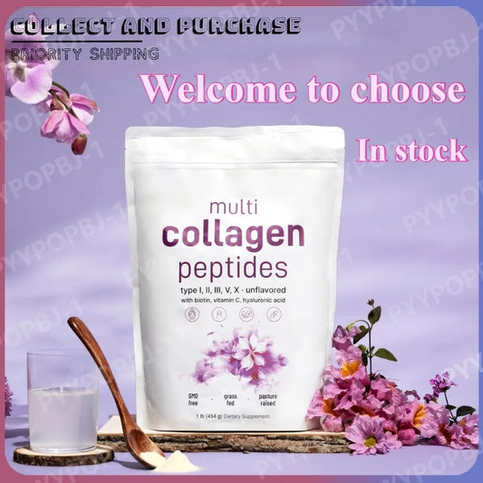 Multi-Collagen Peptides Powder – Hydrolyzed Collagen Blend with Vitamin C & Biotin  Supports Skin, Hair, Nail, and Joint