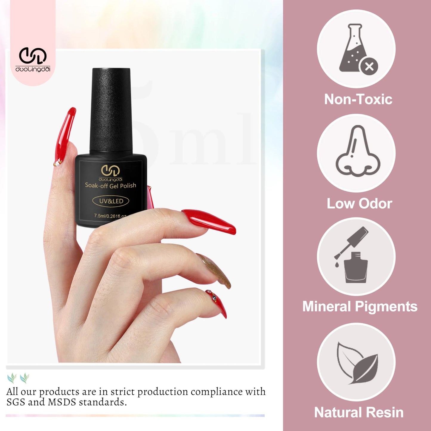 36 pcs Gel Nail Polish Set-32 Colors Gel Polish Kit Base Coat Glossy Matte And Glitter Top Coat Nail Polish Set