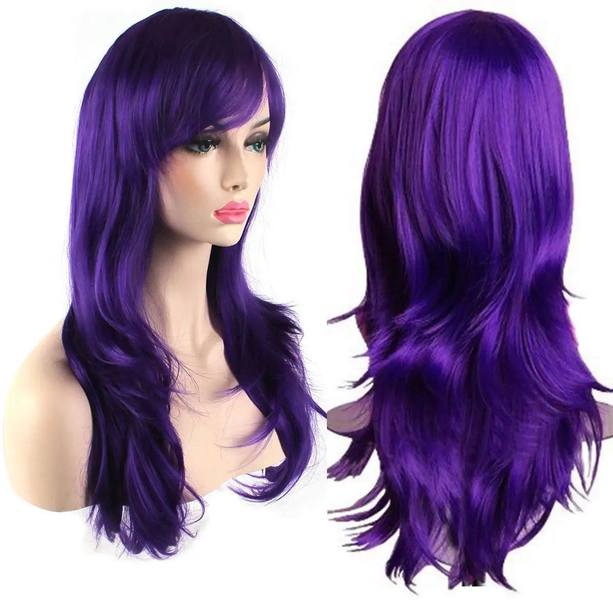 Women’s Heat Resistant 28-Inch 70cm Long Curly Hair Wig Black Long Wavy  Women Daily Use Heat Resistant Synthetic Hair