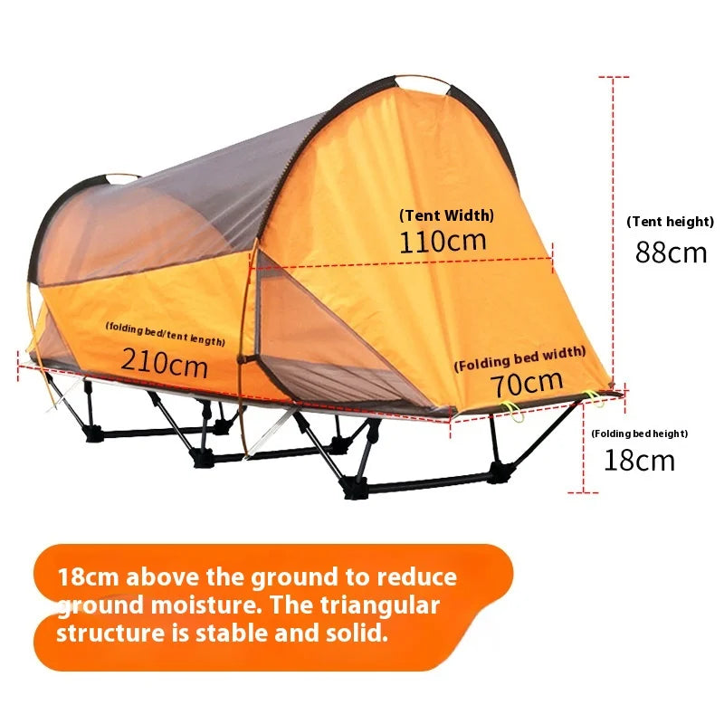 Tent Outdoor Camping Single Person Off-the-Ground Tent Integrated Folding Camp Bed Road Trip Fishing Camping Tent