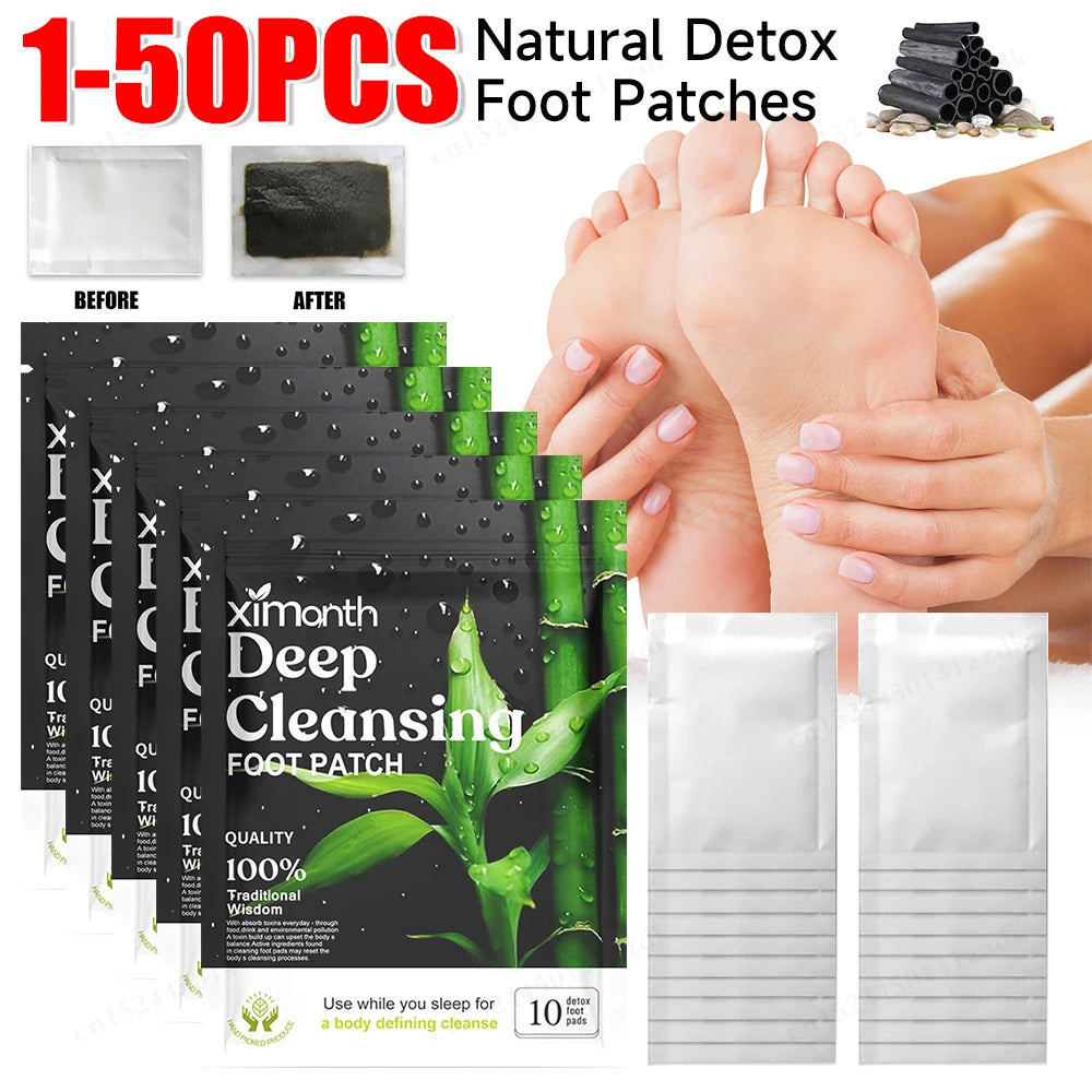 10-100PCS Detox Foot Patches Pads Pads Natural Herbal Wormwood Artemisia Argyi Feet Body Toxins Cleansing Relieve Stress Help Sl