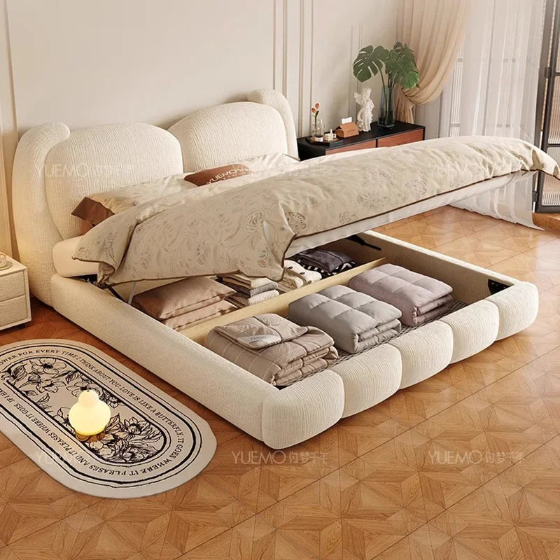 Bedroom Girls Bed Simple Design Wooden Frame Double Queen Massage Bed Sleeping Princess Letto Matrimoniale Unique Furniture