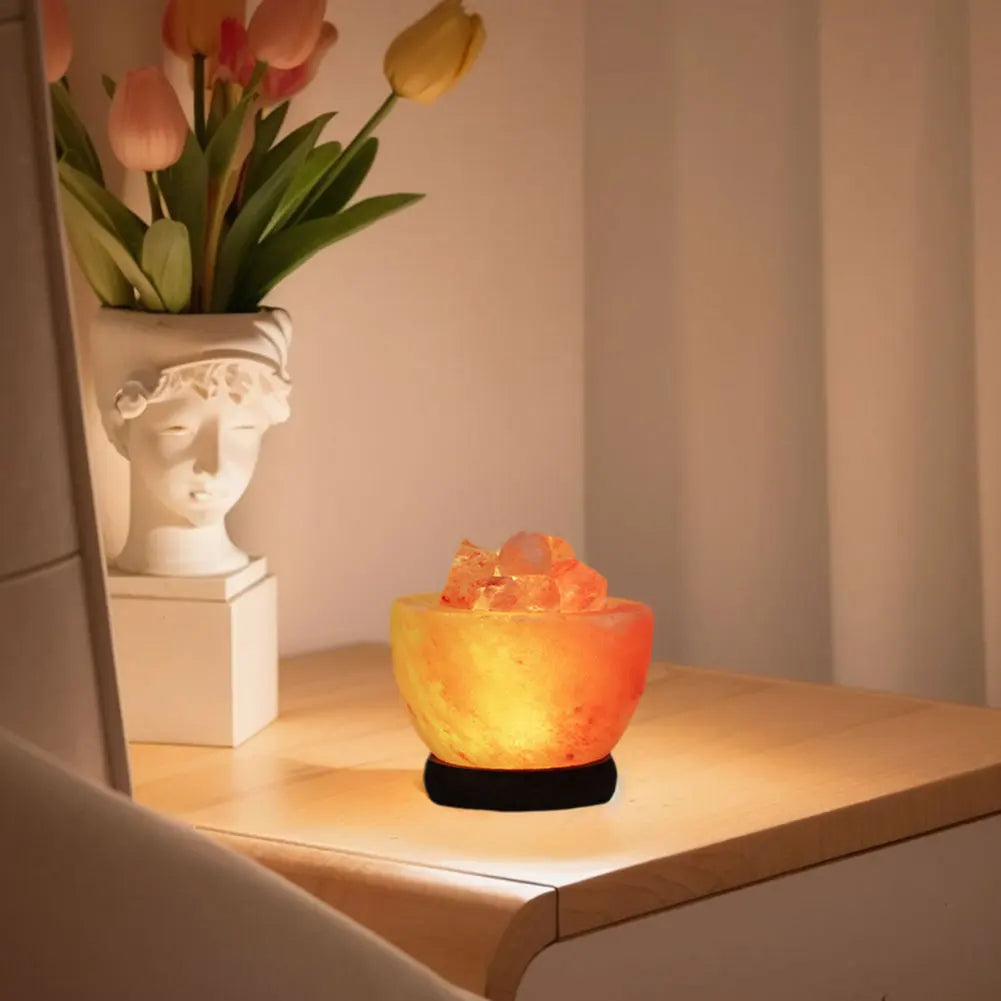 D5 Himalayan Salt Lamp Crystal Salt Rock Light with Base Crystal Salt Light LED Atmosphere Lamp Home Decor Bedroom Decoration