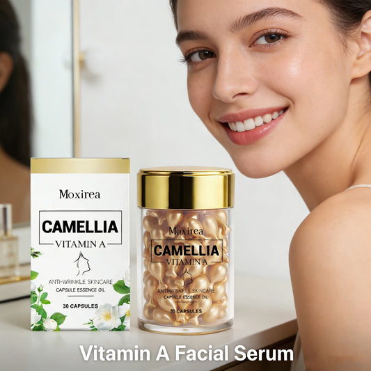 Vitamin A Facial Serum for Glowing Skin Rough Dull Repair Essence Reduce Pigmentation Nourish Brighten Face Moisturizing Capsule