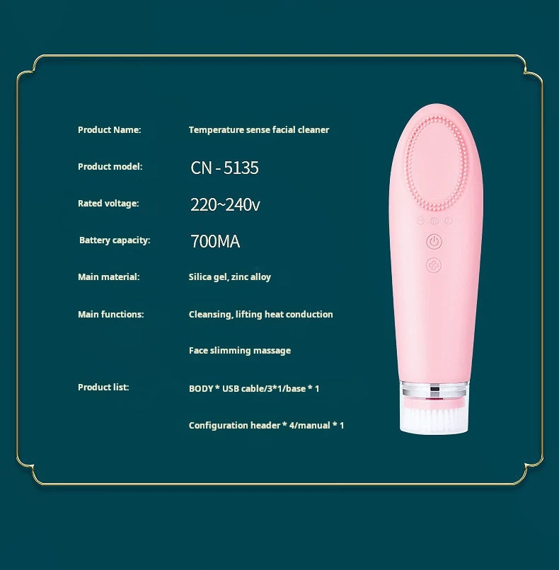 New Warm Feeling Cleanser Pore Blackhead Cleaner Electric Face Washing Instrument Home Facial Eye Hot Massager Beauty Tools