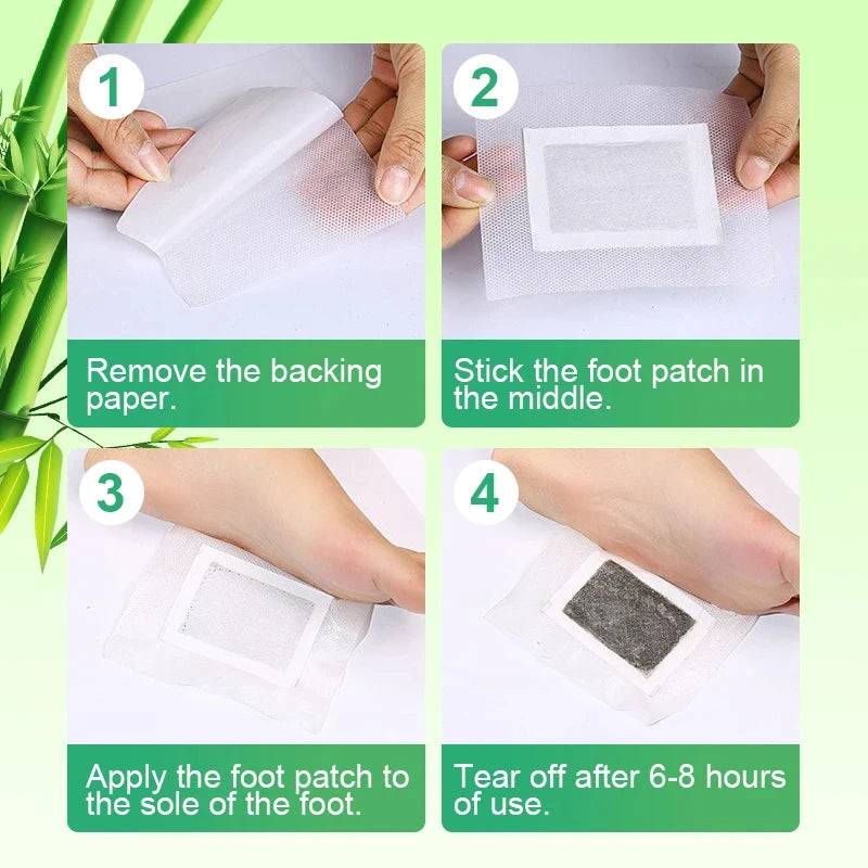 Detox Foot Patches 10/20 PCS Deep Cleanse Toxins Binders Natural Herbal Wormwood Pastes Relieve Stress Stickers Feet Care Tool