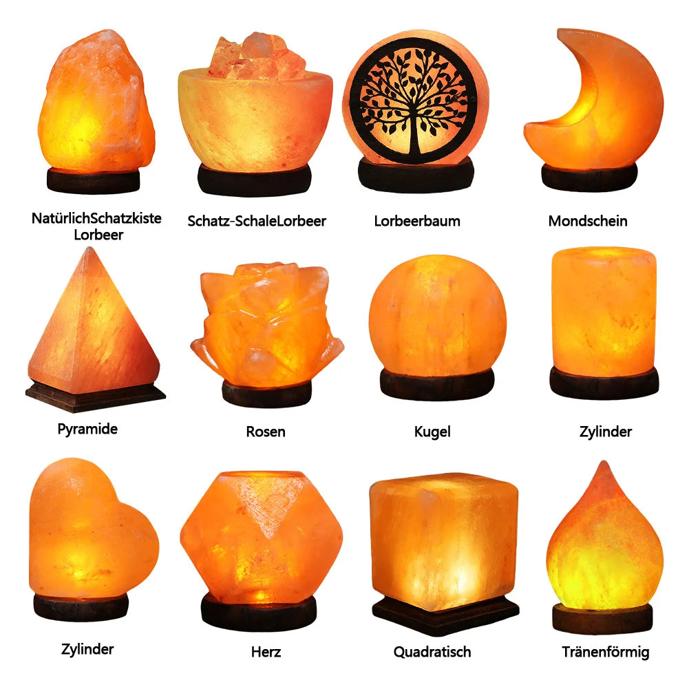 D5 Himalayan Salt Lamp Crystal Salt Rock Light with Base Crystal Salt Light LED Atmosphere Lamp Home Decor Bedroom Decoration