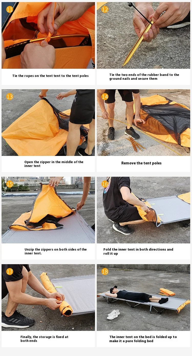 Tent Outdoor Camping Single Person Off-the-Ground Tent Integrated Folding Camp Bed Road Trip Fishing Camping Tent