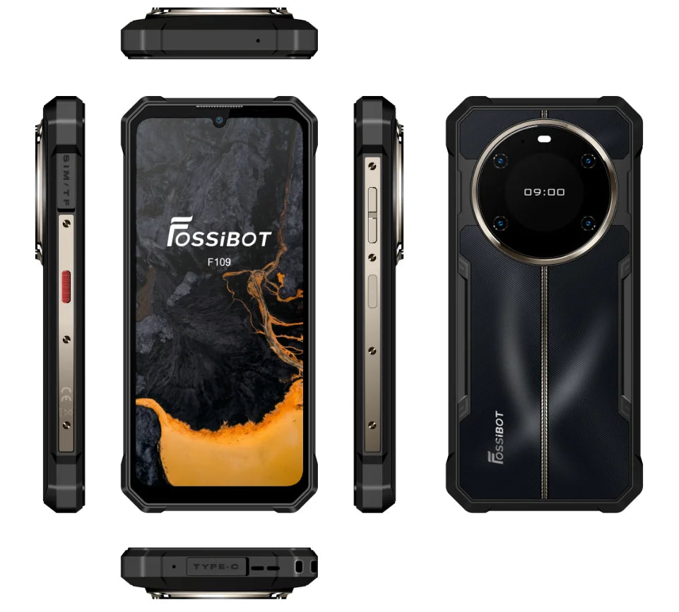 Fossibot F109 5G Rugged Phone 6.745" Android 14 8GB+256GB Mobile Phone 10600mAh 64MP NFC Smartphone