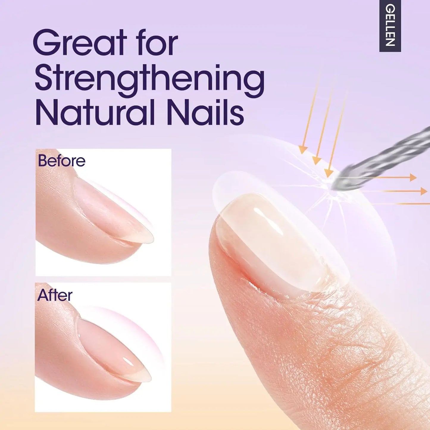 GELLEN Professional Nail Art Gel Set 18ml 4Pcs Base Top Coat Clear Strengthener Soak Off Polish Manicure DIY Kit Long Lasting
