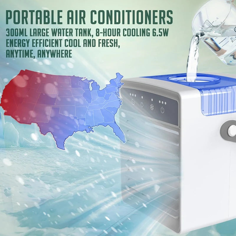 Portable Air Conditioners, USB Personal Mini Air Conditioner , Evaporative Air Cooler With Misting, For Room, Tent,Car