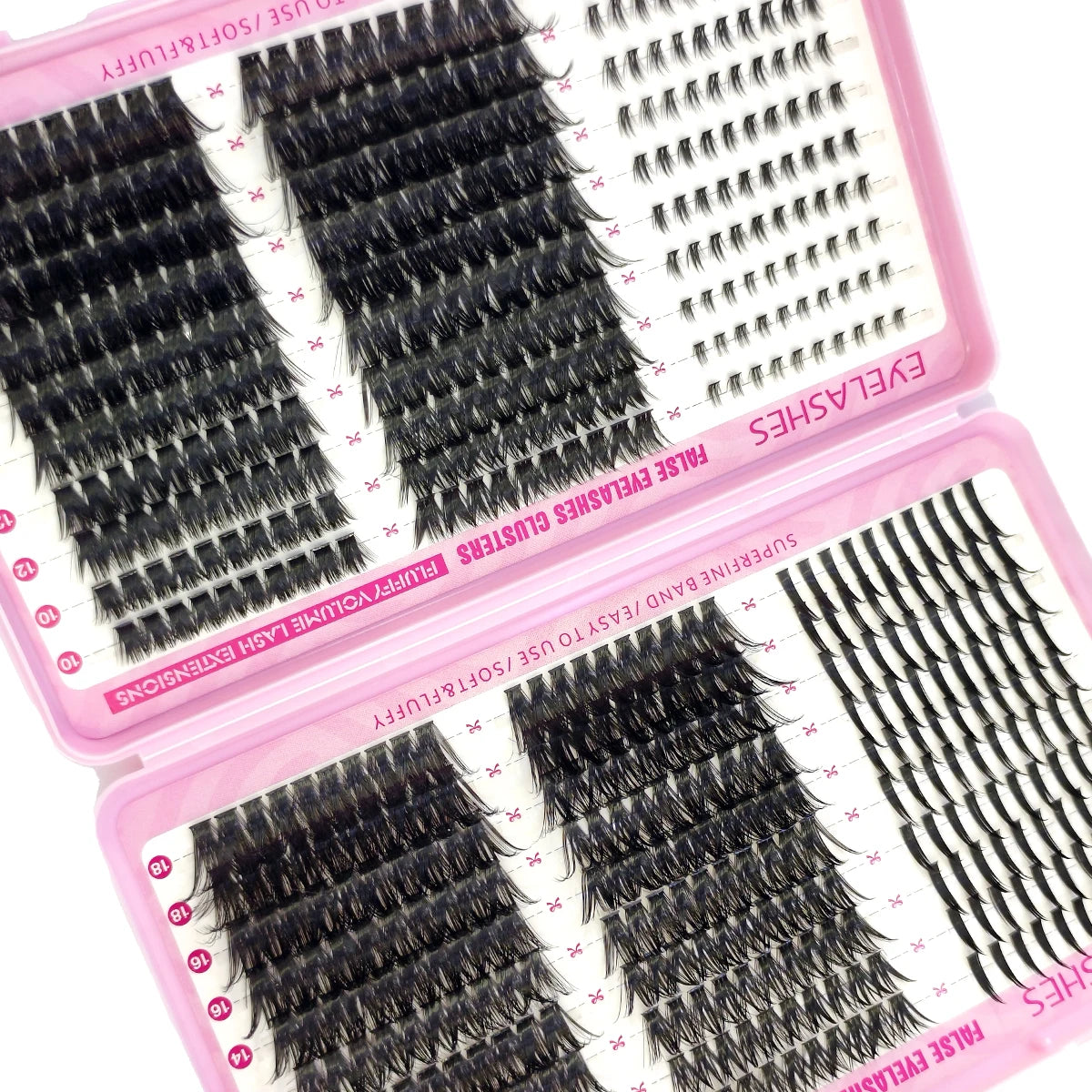 60row DIY Lash Extension Kit Clusters Individual Eyelashes Kit Mix Styles 10-18mm with Bond and Seal Eye Makeup Tool