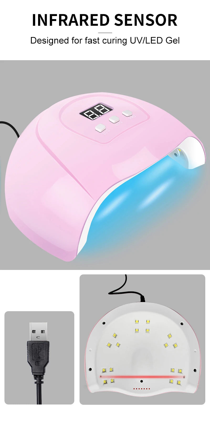 Gel Varnish Kit Professional Nail Gel Set With Nail Lamp Soak Off Nail Gel Polish Kit  Base Coat And Top Coat Manicure Tools Kit