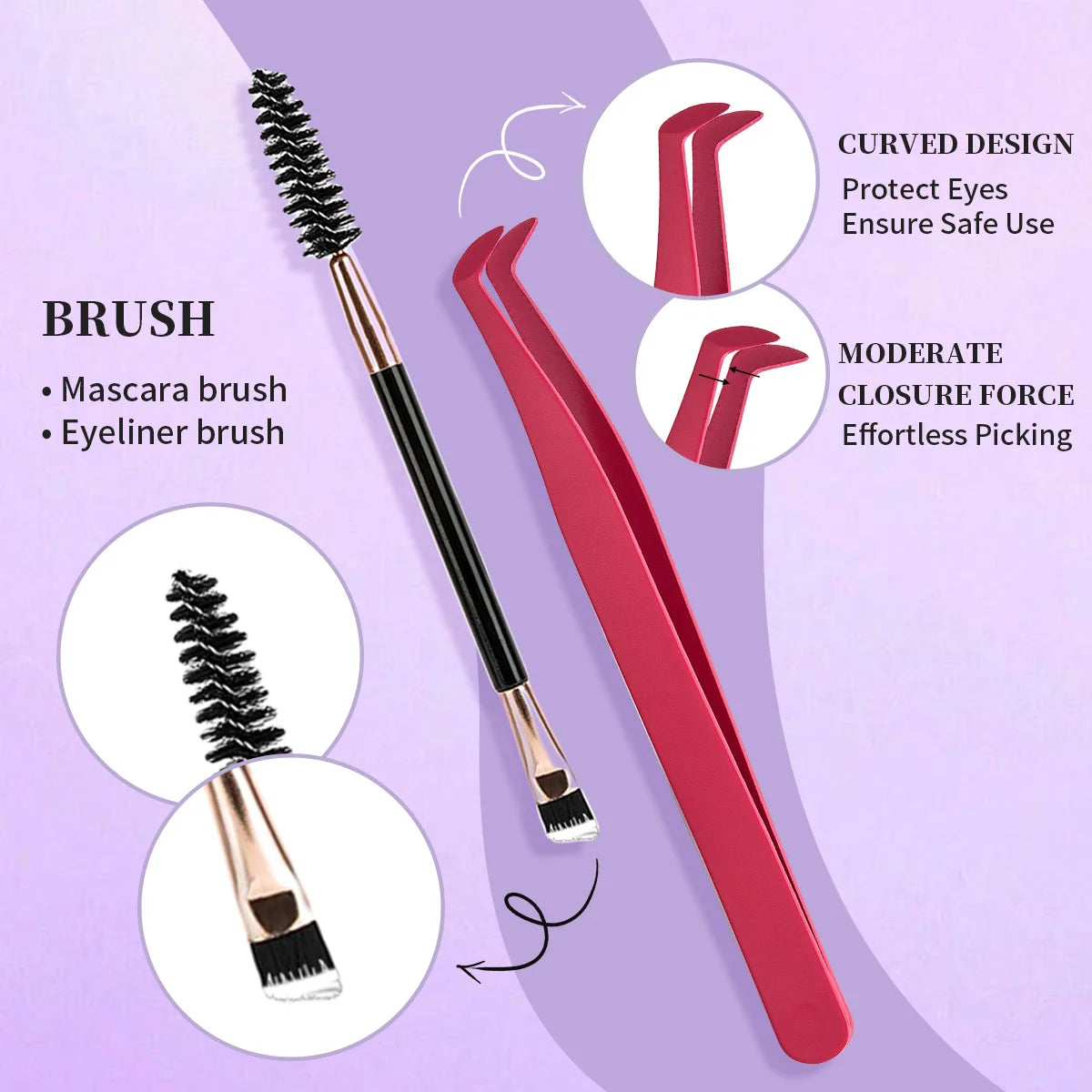 DIY Lash Extension Kit Clusters Individual Eyelashes Kit Mix Styles 9-16mm with Bond and Seal Eye Makeup Tool
