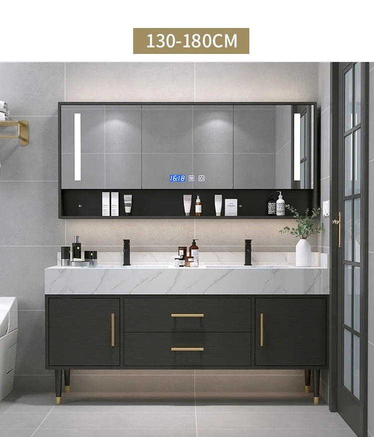 Bathroom Cabinet Washbasin Bathroom Combination Simple Household Toilet Furniture Solidbathroom Modern Vanity With Sink 24