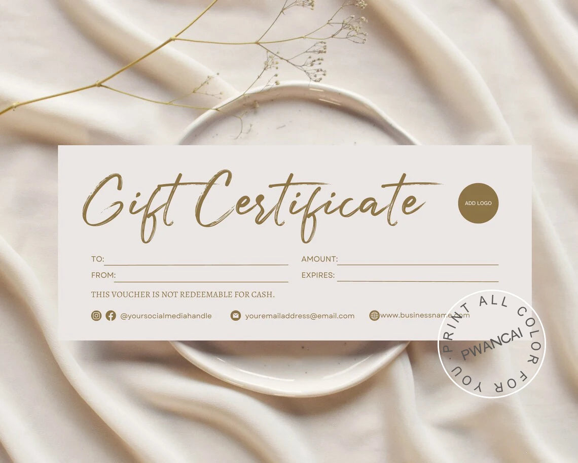 Beauty Spa Gift Coupon Cards Editable Gift Voucher Template Printable Gift DIY Voucher Certificate Modern Gift Card for Business