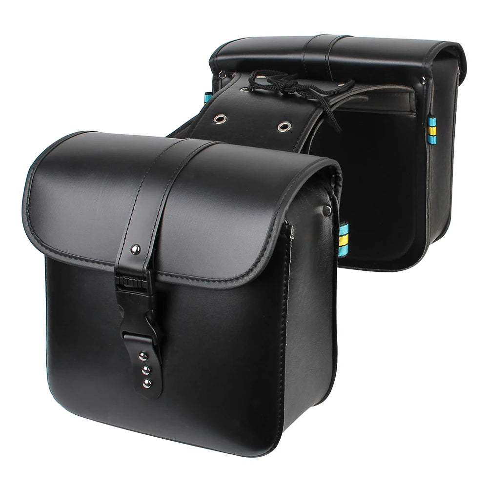 Motorcycle Riding Travel Tank Bag Side Luggage Saddle Bag Motorcycle Storage Tool Bag PU Leather Motor Tail Luggage Suitcase