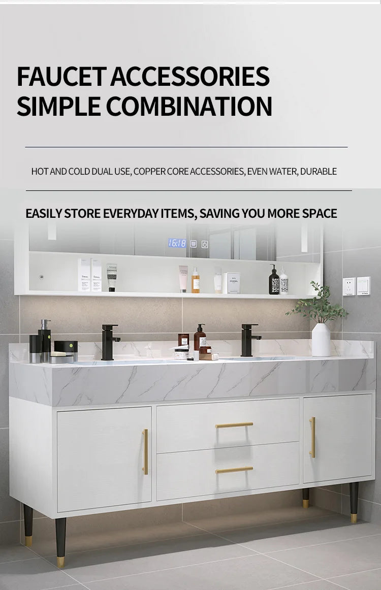Bathroom Cabinet Washbasin Bathroom Combination Simple Household Toilet Furniture Solidbathroom Modern Vanity With Sink 24