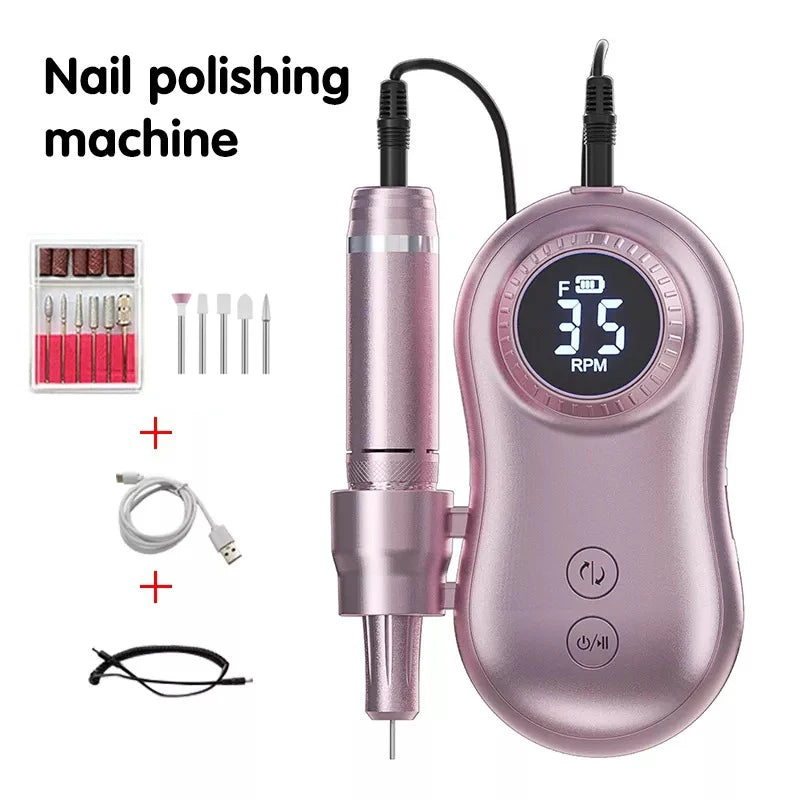 Electric Nail Drill, 35000RPM Portable Nail Drill, Professional Rechargeable Nail E-File, for Acrylic Nails Gel Polishing