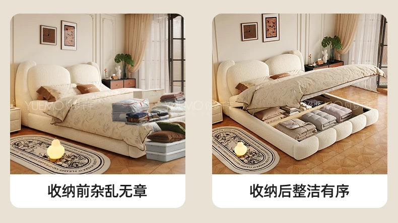 Bedroom Girls Bed Simple Design Wooden Frame Double Queen Massage Bed Sleeping Princess Letto Matrimoniale Unique Furniture