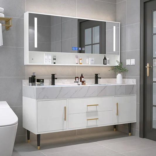 Bathroom Cabinet Washbasin Bathroom Combination Simple Household Toilet Furniture Solidbathroom Modern Vanity With Sink 24