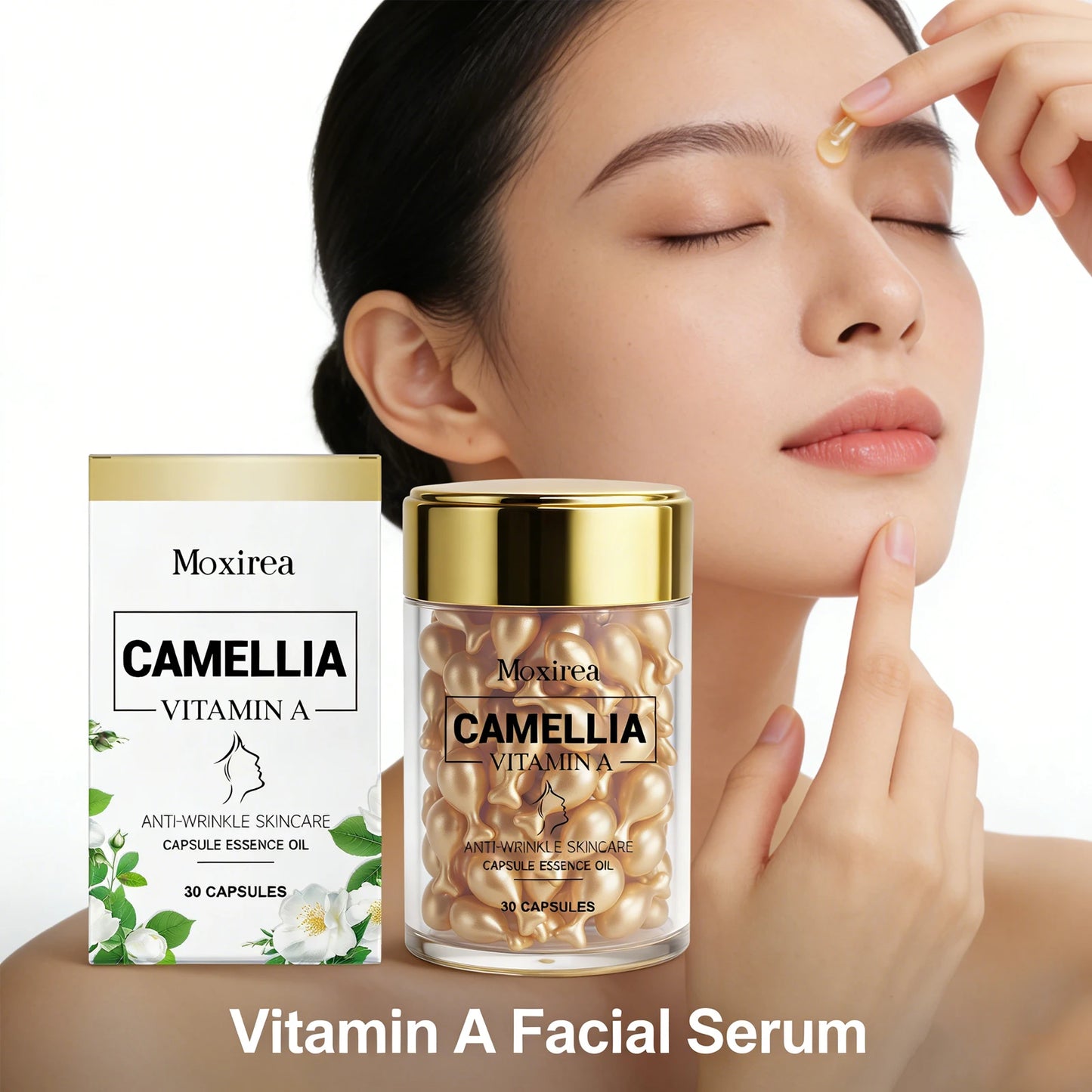 Vitamin A Facial Serum for Glowing Skin Rough Dull Repair Essence Reduce Pigmentation Nourish Brighten Face Moisturizing Capsule
