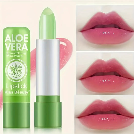 Aloe Vera Color Changing Lipstick Long Lasting Lip Make-up for Women Moisturizing Waterproof Lip Care Plumper Tinted Lip Gloss