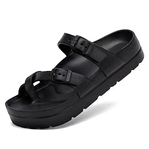 Evshine Fashion Eva Clogs Slippers With Arch Support Adjustable Light Thick Soles Beach Shoes Summer Platform Sandals For Women