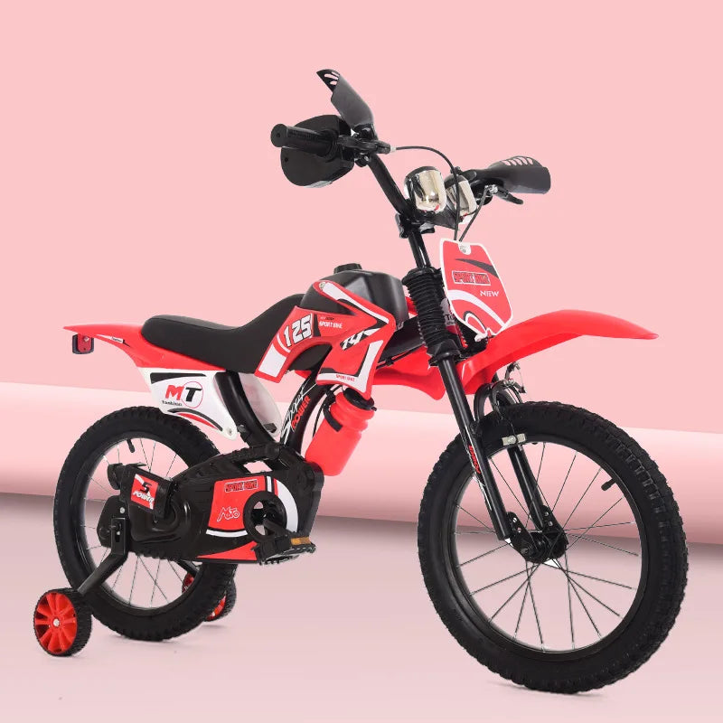 Children's Simulation Motorcycle Bicycle 12 Inch 14 Inch 16 Inch Children's Bicycle Comfortable And Safe Baby Walker Bicycle