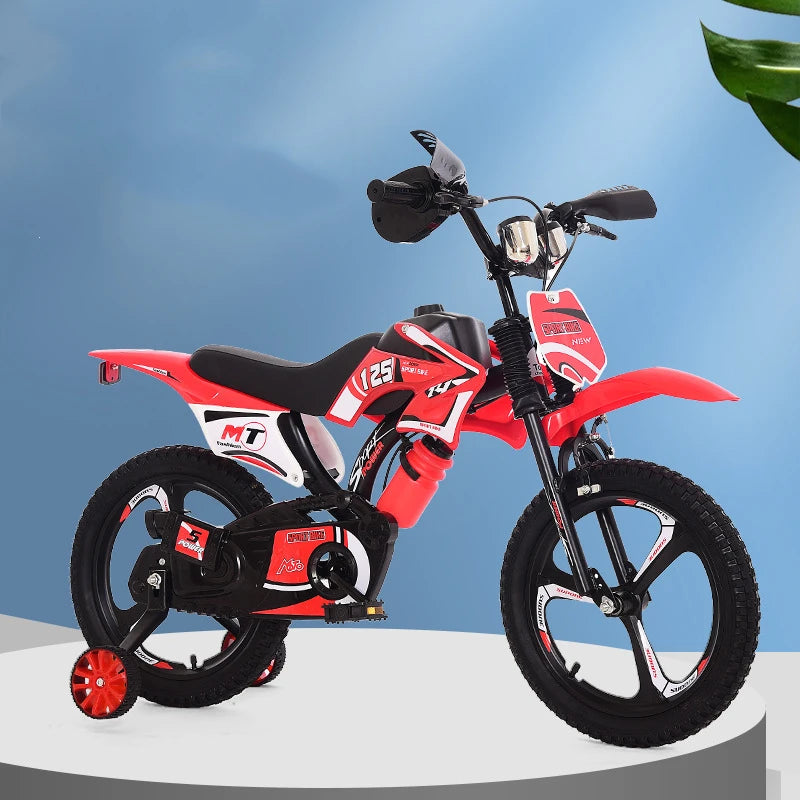 Children's Simulation Motorcycle Bicycle 12 Inch 14 Inch 16 Inch Children's Bicycle Comfortable And Safe Baby Walker Bicycle