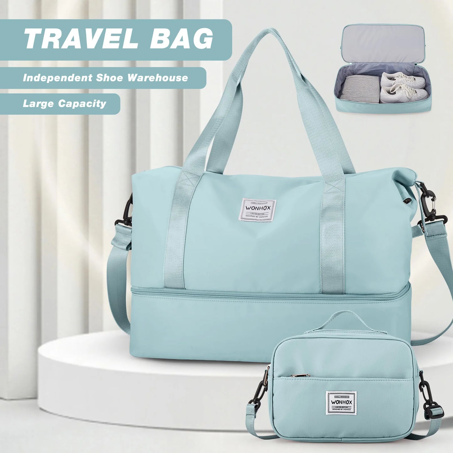 Hand-Held Travel Bag Under the Seat,Carry-on Luggage Overnight Bag for Men Women Sports Fitness Bag， makeup bag，neceser mujer