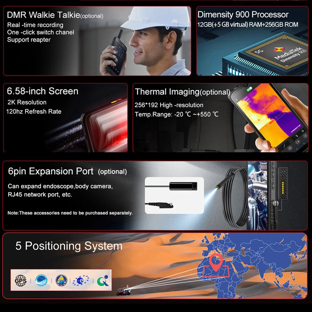 CONQUEST 5G Smartphone Network108MP Camera 12GB 512GB 66W Thermal Imaging  IP68 Waterproof NFC