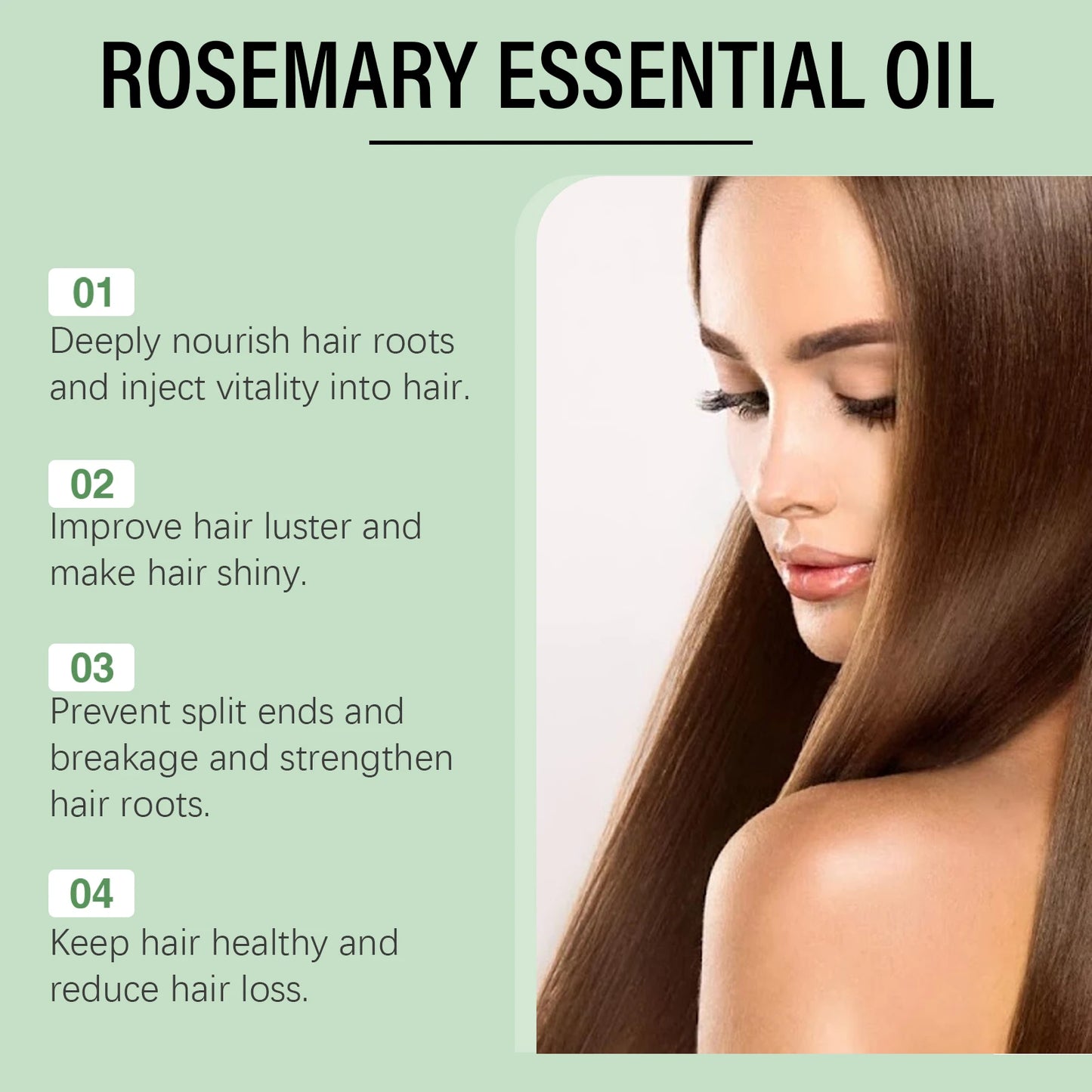 Rosemary Serum For Hair Growth Anti Loss Strengthening Smooth Hair Thicken Scalp Nourishing Repair Hair Regrowth Essential Oil